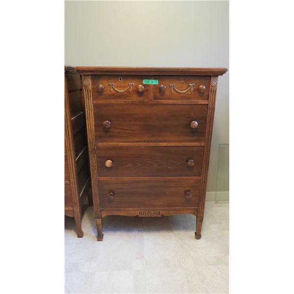 5-drawer dresser (solid wood) - comes with key - 32W 20D 46H (drawers slide freely)