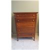 Image 1 : 5-drawer dresser (solid wood) - with key - 32W 18D 46H (drawers slide freely)