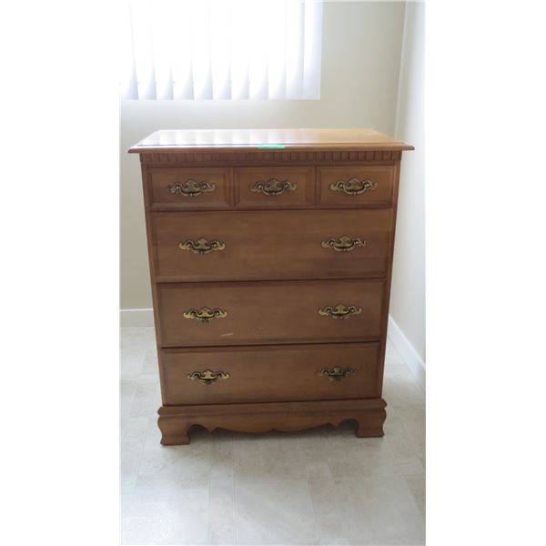 4-drawer dresser (birch? - solid wood) - 32W 17D 43H (drawers slide freely) - HEAVY