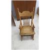 Image 1 : Kids wood rocking chair with wicker seat 28H