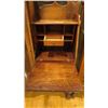 Image 2 : Secretary Oak - has key but doesn't lock - on castors - 4 shelves 36W 18D 75H (drawers slide well)