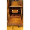 Image 2 : Secretary Oak - has key but doesn't lock - on castors - 4 shelves 36W 18D 75H (drawers slide well)