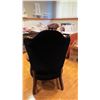 Image 3 : Wood chair - original except black velvet upholstery is new - 24W 29D 42H