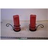 Image 1 : (2) Candle Holders w/ Battery Operated Candles