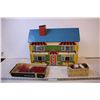 Image 1 : Vintage Tin Dollhouse w/ Furniture + Animals