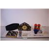 Image 1 : Military Hat, Christmas Ashtrays, Salt & Pepper Shakers, Clock +Misc