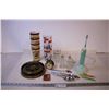 Image 1 : Vintage Electric Toothbrush w/ Replacement Brushes, (7) Cups, Ashtray +Misc