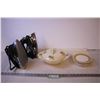 Image 1 : (2) Vintage Irons, Serving Bowl w/Lid, and (7) Dessert Plates