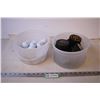 Image 1 : Pail of Golf Balls & Pail of Pucks
