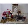 Image 1 : Box of Assorted Christmas Decorations including large doll