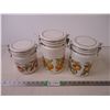 Image 1 : (3) Stoneware Kitchen storage containers