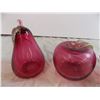 Image 2 : (3) Pink Glass Fruits
