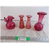 Image 1 : (4) Pink Glass Vases