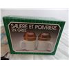 Image 2 : Salt and Pepper Shakers with Wooden storage rack
