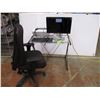 Image 1 : *Glass top desk with 22" monitor, HP printer, keyboard, ouse, office chair