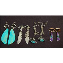 FIVE PAIR OF EARRINGS,