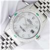 Rolex Men's Stainless Steel Diamond & Emerald Datejust Wristwatch
