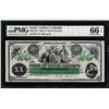 Image 1 : 1872 $20 State of South Carolina Obsolete Note PMG Gem Uncirculated 66EPQ