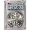 Image 1 : 2012-(W) American Silver Eagle Coin PCGS MS70 First Strike West Point