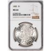 Image 1 : 1885 $1 Morgan Silver Dollar Coin NGC MS64