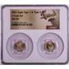 Image 1 : Set of 2021 Type 1 & Type 2 $5 American Gold Eagle Coins NGC MS70