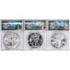 Image 1 : Set of 2017-W/S/P $1 American Silver Eagle (3) Coin Set ANACS MS70