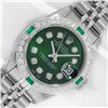 Image 1 : Rolex Ladies Stainless Steel Green Diamond & Emerald Datejust Wristwatch