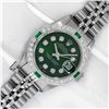 Image 2 : Rolex Ladies Stainless Steel Green Diamond & Emerald Datejust Wristwatch