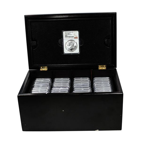 1986-2021 $1 American Silver Eagle (49) Coin Box Set NGC MS69