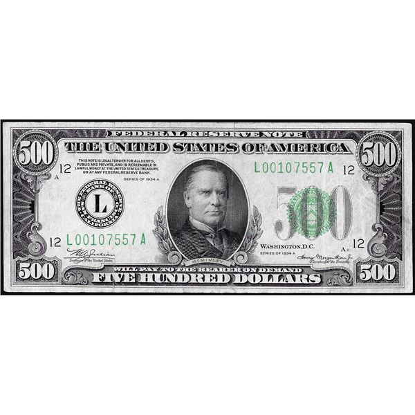 1934A $500 Federal Reserve Note San Francisco