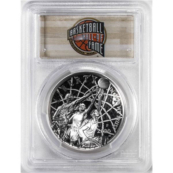 2020-P $1 Basketball Hall of Fame Proof Silver Dollar Coin PCGS PR70DCAM FDOI