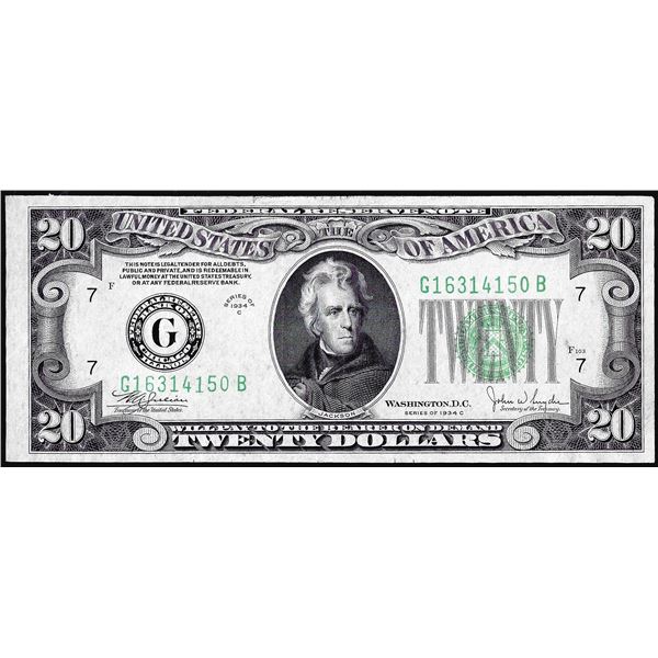 1934C $20 Federal Reserve Note Chicago
