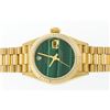 Image 4 : Rolex Ladies 18K Yellow Gold Malachite Dial President Wristwatch with Rolex Box