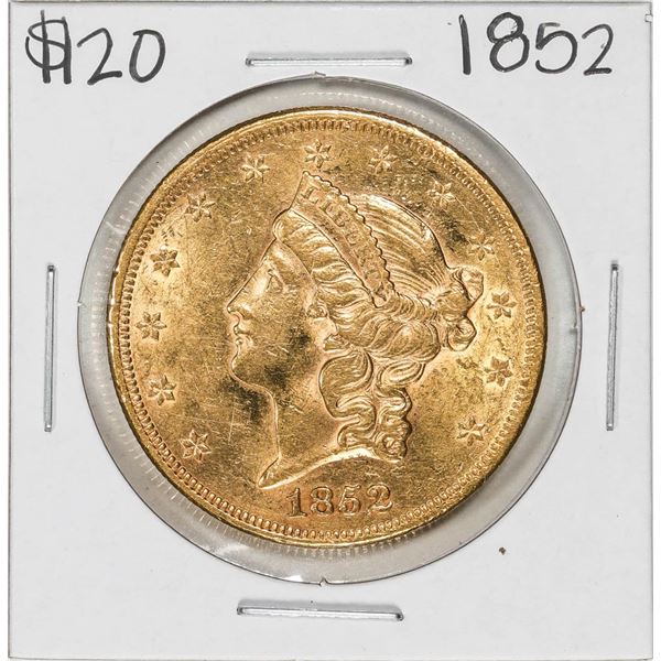1852 Type 1 $20 Liberty Head Double Eagle Gold Coin