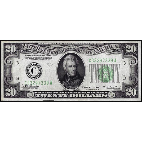 1934A $20 Federal Reserve Note Philadelphia