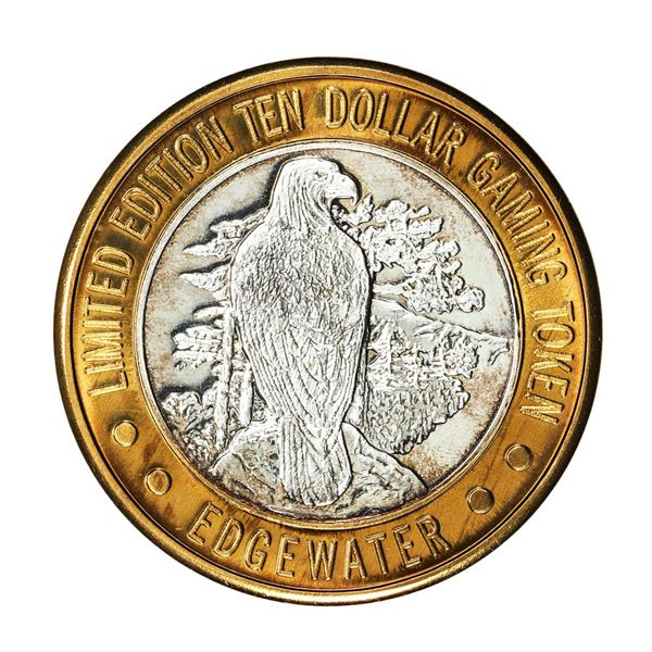 .999 Fine Silver Edgewater Laughlin, Nevada $10 Limited Edition Gaming Token