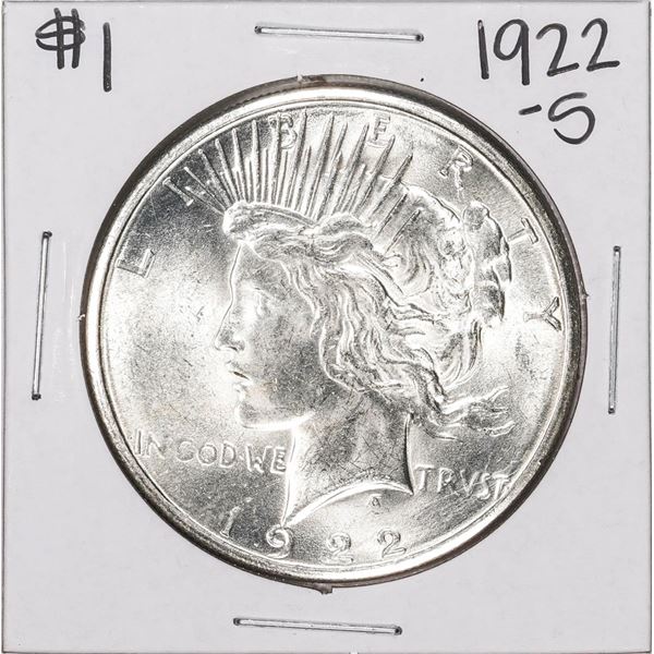 1922-S $1 Peace Silver Dollar Coin