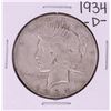 Image 1 : 1934-D $1 Peace Silver Dollar Coin