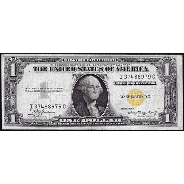 1935A $1 North Africa WWII Emergency Issue Silver Certificate Note