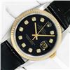 Image 1 : Rolex Men's Two Tone Black Diamond Datejust Wristwatch with Leather Band