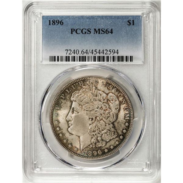 1896 $1 Morgan Silver Dollar Coin PCGS MS64