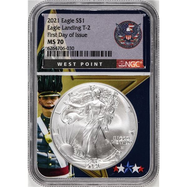 2021 Type 2 $1 American Silver Eagle Coin NGC MS70 FDOI West Point