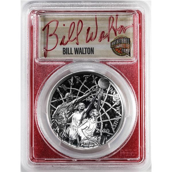 2020-P $1 Basketball HOF Silver Dollar Coin PCGS PR70DCAM Bill Walton Signature FDOI