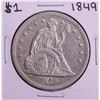 Image 1 : 1849 $1 Seated Liberty Silver Dollar Coin