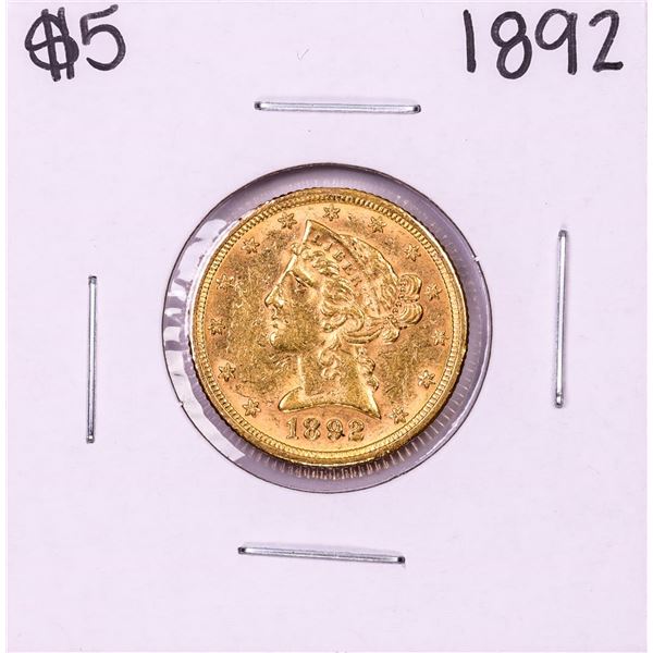 1892 $5 Liberty Head Half Eagle Gold Coin