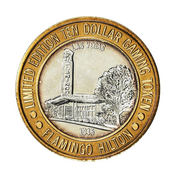 .999 Silver Flamingo Hilton Las Vegas, Nevada $10 Casino Limited Edition Gaming Token
