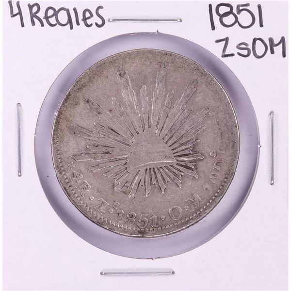 1851 ZsOM Mexico 4 Reales Silver Coin