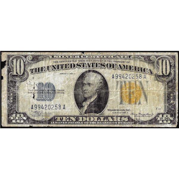 1934A $10 North Africa WWII Emergency Issue Silver Certificate Note