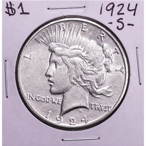 1924-S $1 Peace Silver Dollar Coin