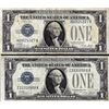 Image 1 : Lot of (2) 1928A $1 Funnyback Silver Certificate Notes
